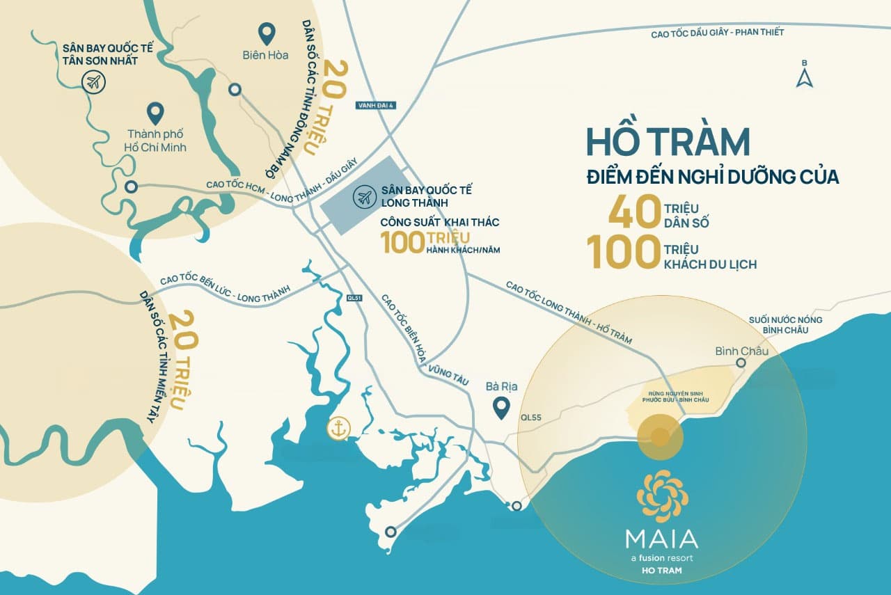 Vị trí MAIA Resort Hồ Tràm